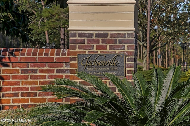 view of community sign