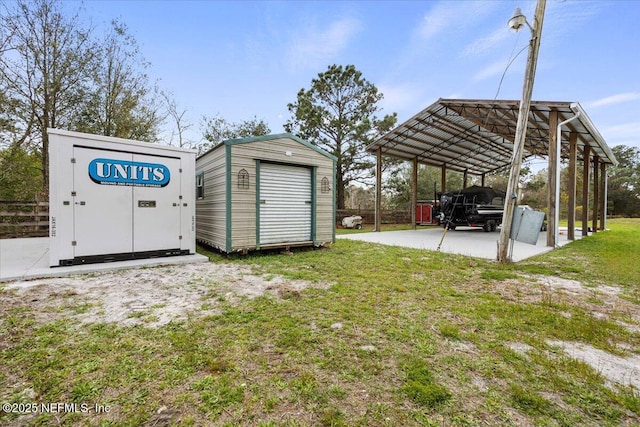 view of shed with a detached carport