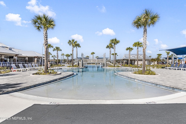 view of pool with fence