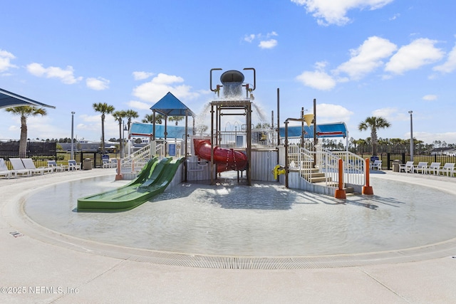 community play area with fence