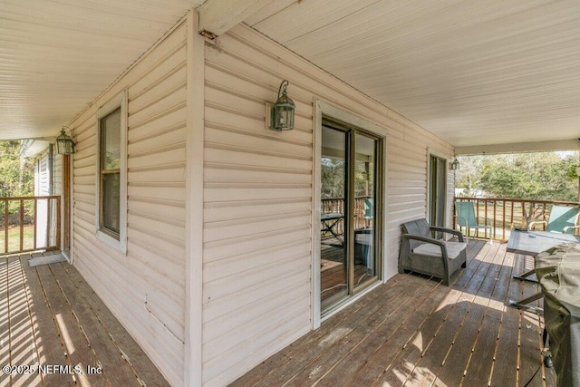 wooden deck with a porch