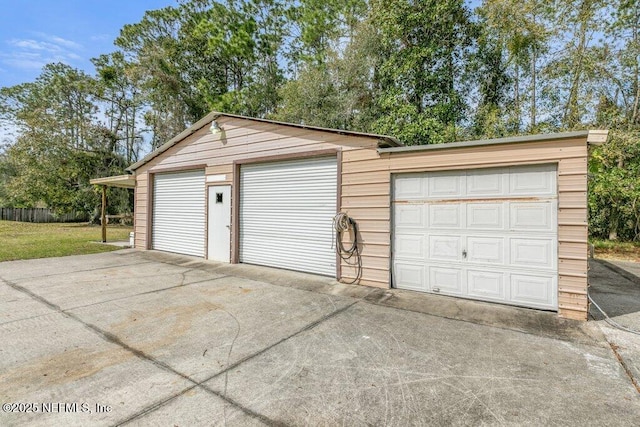 view of garage