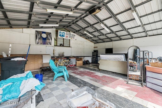 garage featuring metal wall