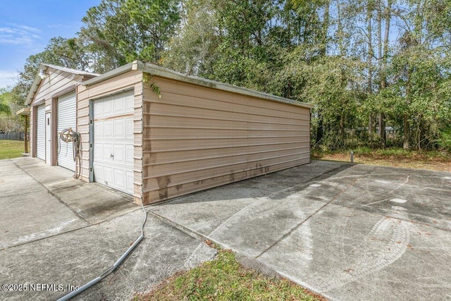 view of garage