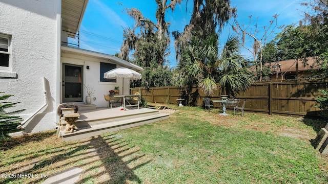 view of yard with fence