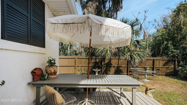 wooden terrace with fence