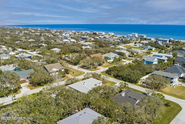 bird's eye view with a water view and a residential view