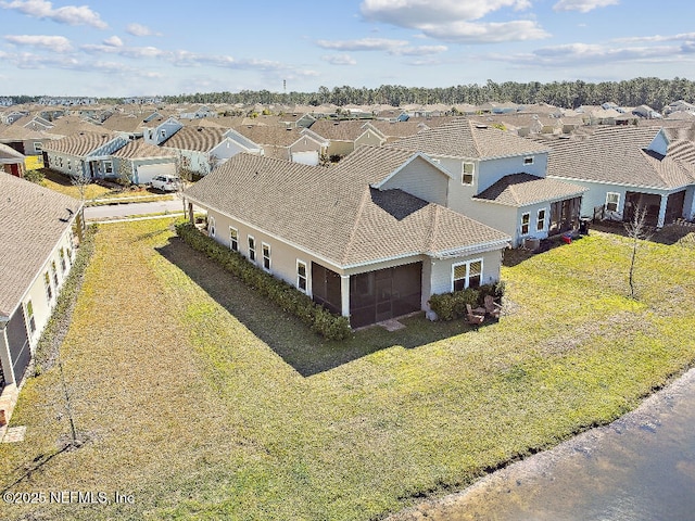 aerial view with a residential view