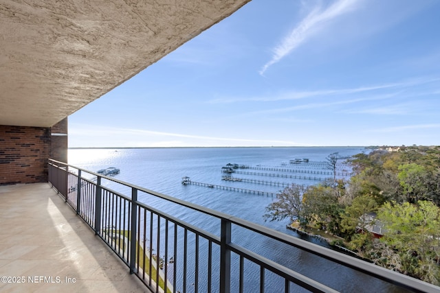 balcony with a water view