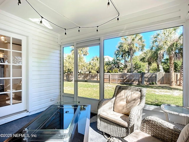 sunroom / solarium with plenty of natural light