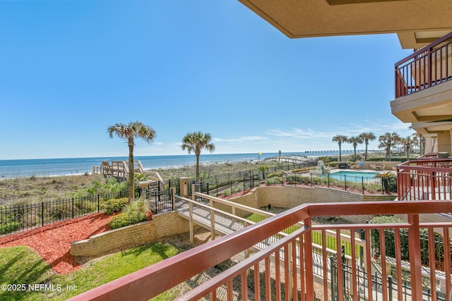 balcony with a water view