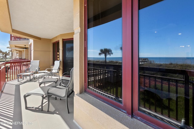 balcony with a water view