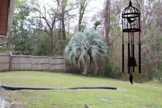 view of yard featuring fence