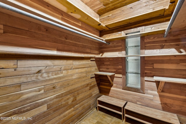 view of sauna