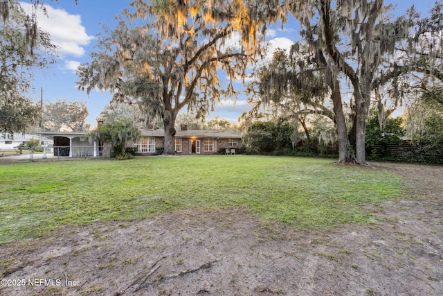 view of yard with fence