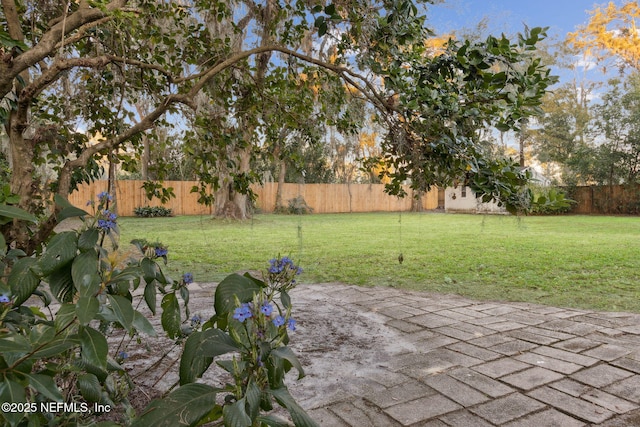 view of patio featuring a fenced backyard