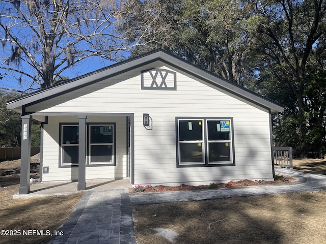 bungalow featuring a porch