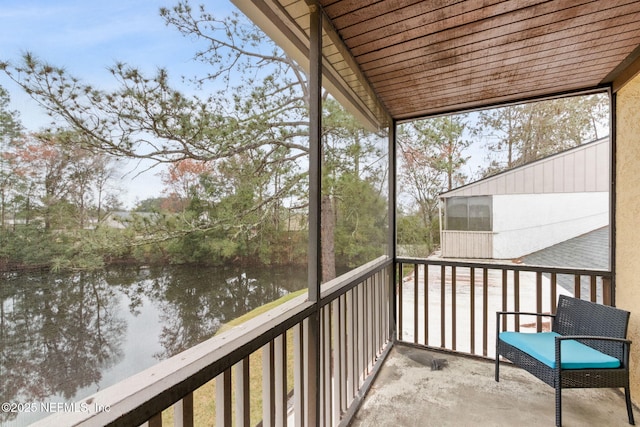 balcony with a water view