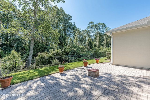 view of patio featuring a fenced backyard