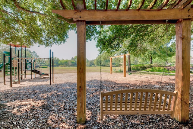 view of community jungle gym