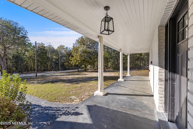 view of patio with a porch