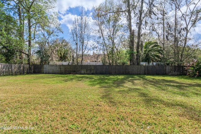 view of yard featuring a fenced backyard