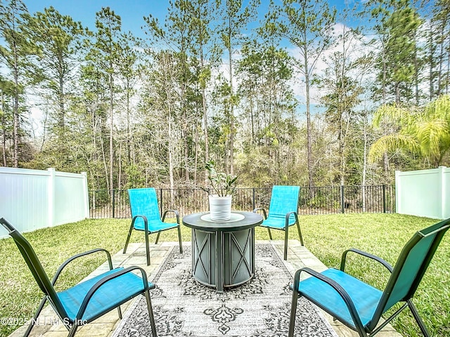 view of patio / terrace with a fenced backyard