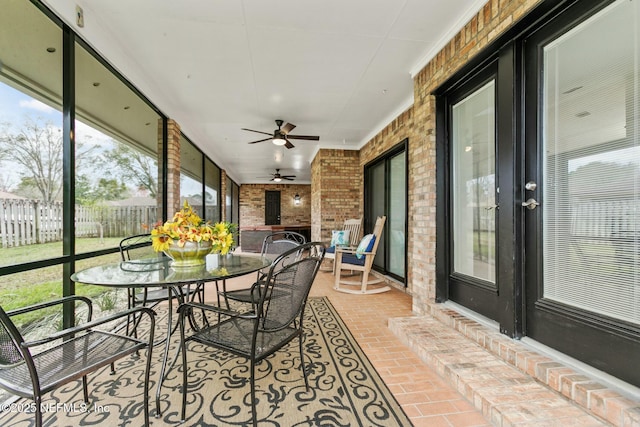 view of sunroom