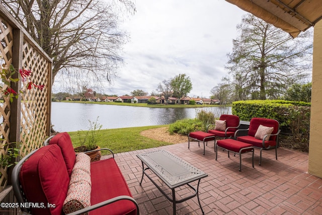 4020 Lavista Cir Unit 207, Jacksonville, FL 32217 - view of patio featuring outdoor lounge area and a water view