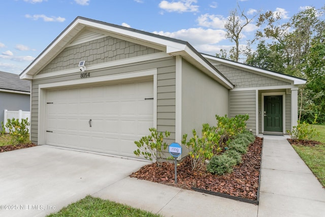 view of front of house with a garage