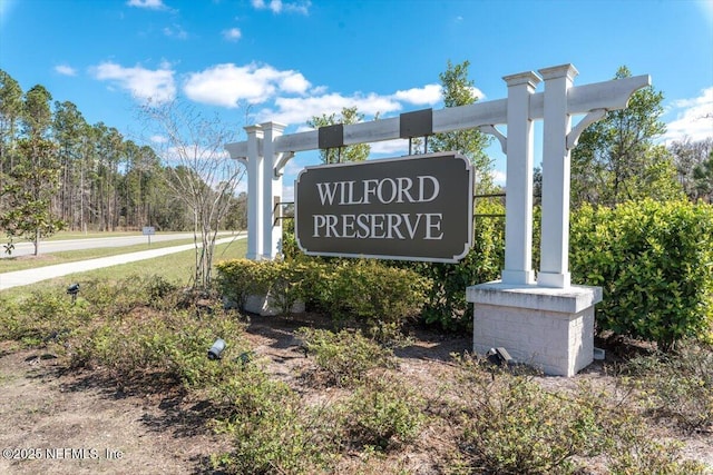 view of community sign