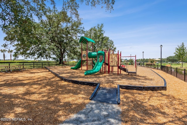 community play area with fence