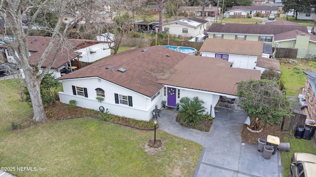 drone / aerial view featuring a residential view