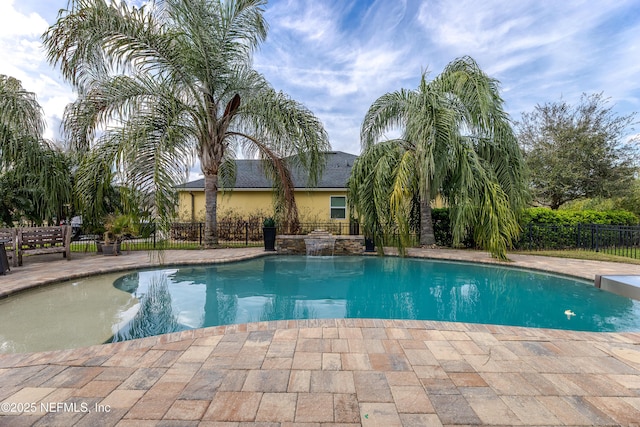 view of pool featuring fence and a fenced in pool