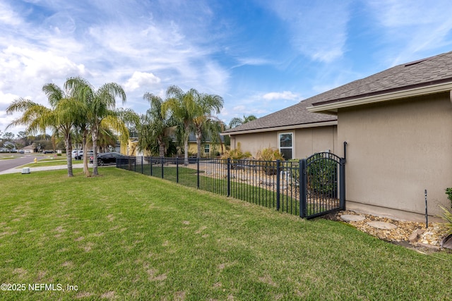 view of yard with fence