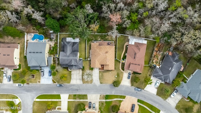 aerial view featuring a residential view