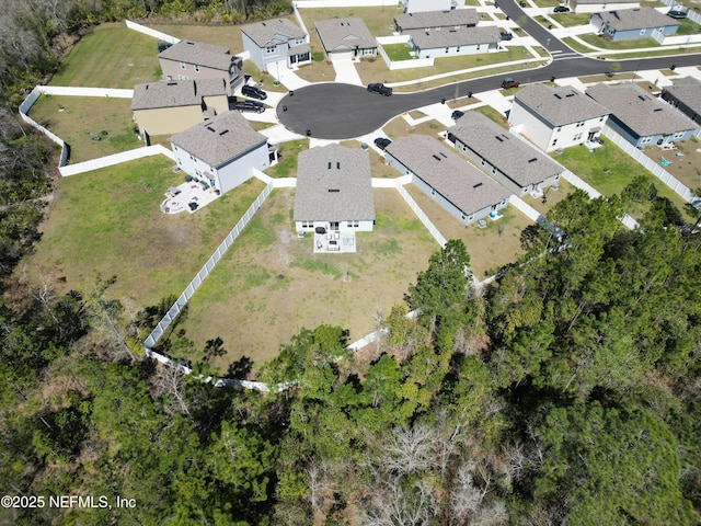 aerial view with a residential view