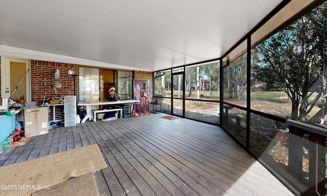 view of unfurnished sunroom