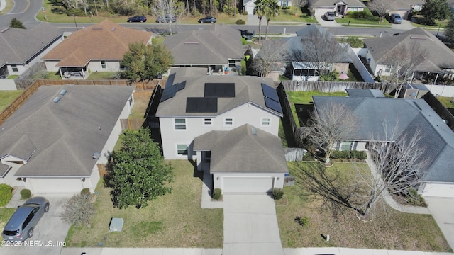 aerial view featuring a residential view