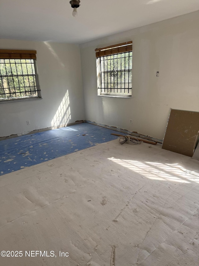 spare room featuring a wealth of natural light