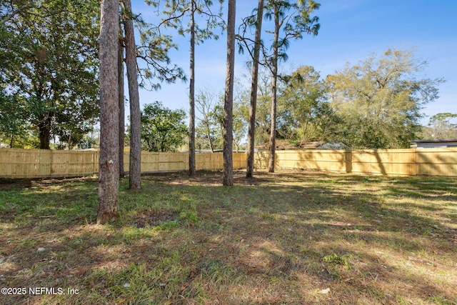 view of yard featuring fence private yard