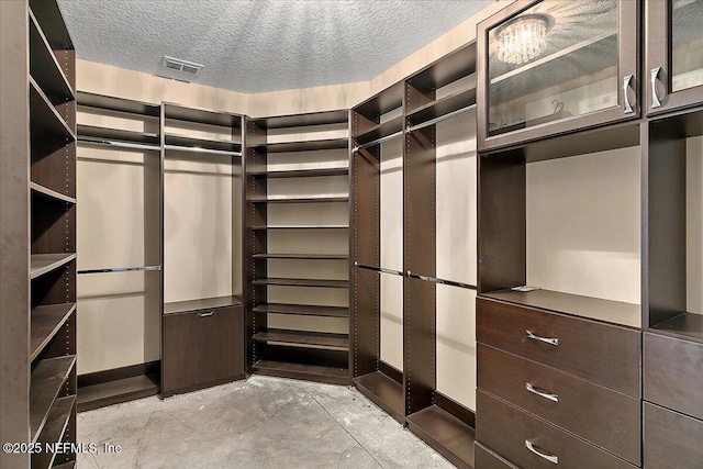 spacious closet with visible vents