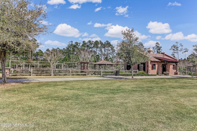 view of yard with fence