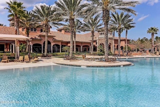 pool featuring a patio