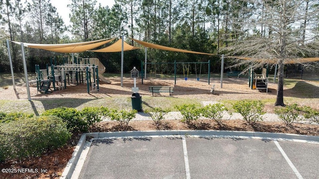 view of community jungle gym