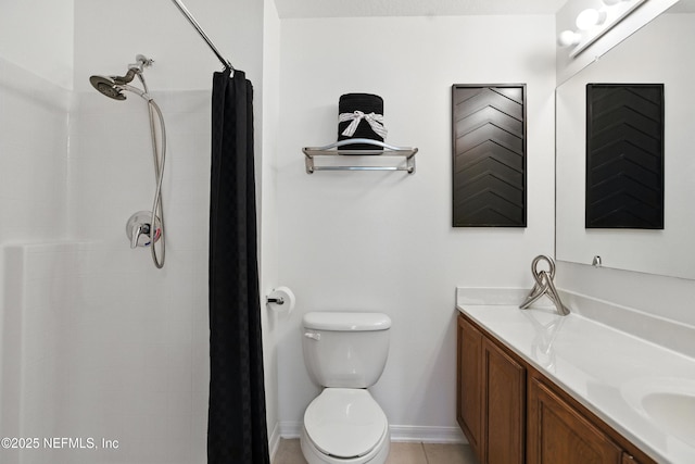 75250 Fern Creek Dr, Yulee, FL 32097 - bathroom with vanity, a tile shower, and tile patterned flooring