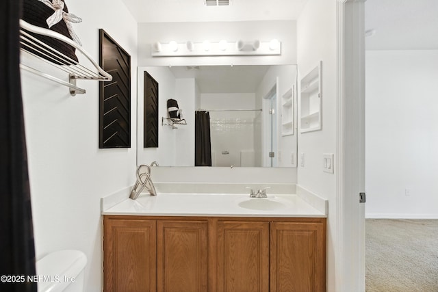 75250 Fern Creek Dr, Yulee, FL 32097 - full bathroom with vanity and a shower with shower curtain
