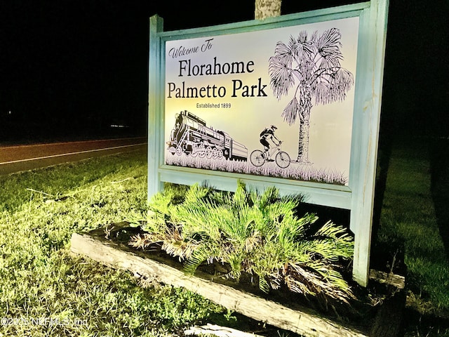 view of community sign