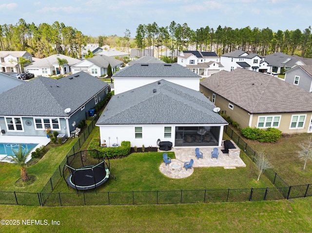 aerial view featuring a residential view