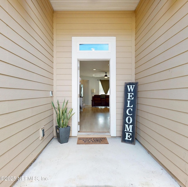 view of doorway to property